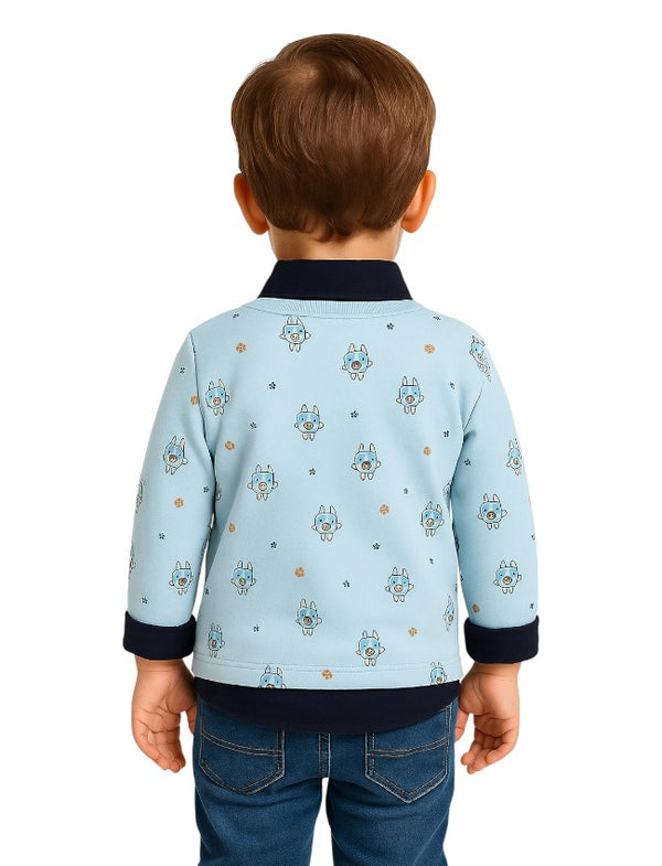 سويت شيرت أطفال بطبقة قميص مدمجة