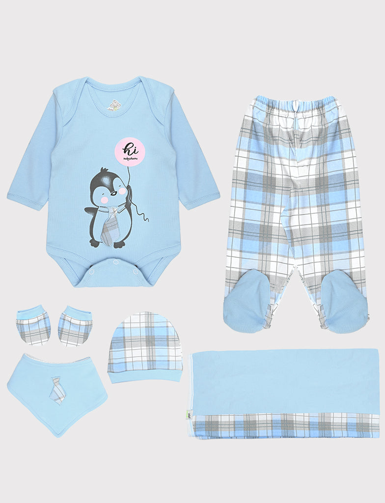 طقم أطفال فاخر بخامة قطنية ناعمة من ست قطع