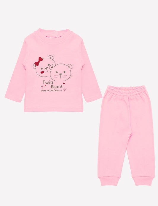 بيجامة قطنية مريحة بطبعات لطيفة ساده للعيد