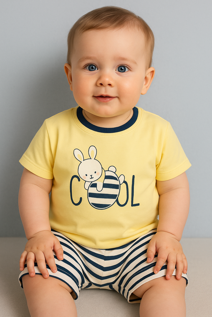 طقم بيجامة شورت حديث الولادة