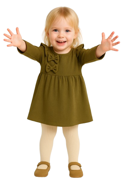 فستان بناتي شتوي بفيونكه