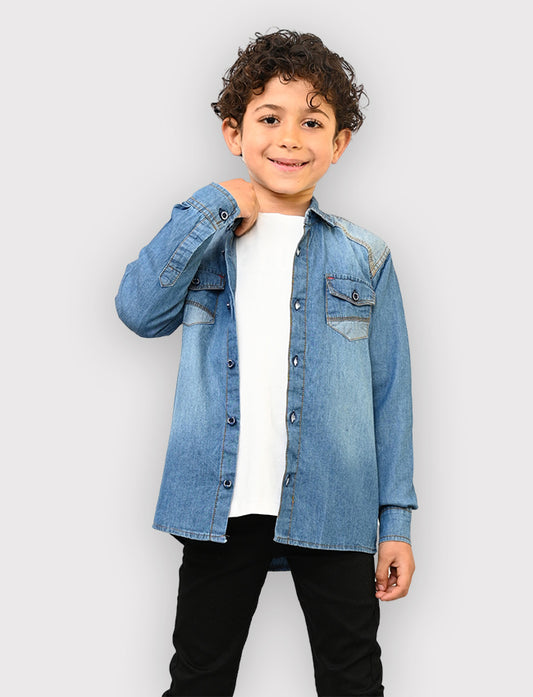 قميص أولادي جينز لِـ إطلالة كاجوال
