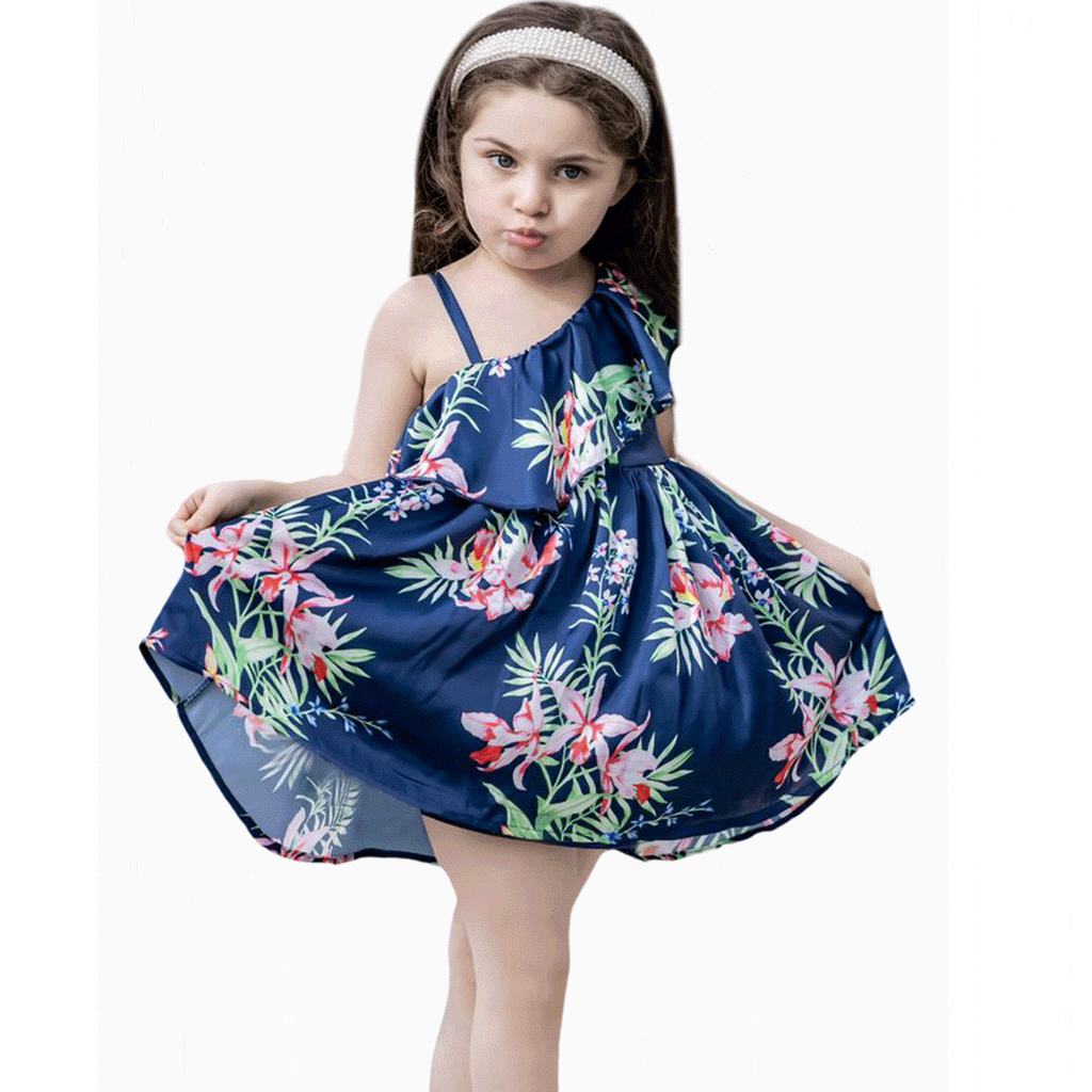 فستان اطفال ستان بتصميم واسع - ألاأونا | ملابس اطفال