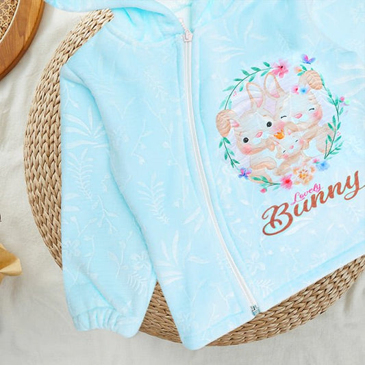 جاكيت بناتي شتوي حديثي الولادة قطيفة - ألاأونا | ملابس اطفال