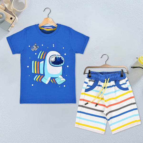 طقم اولادي صيفي برسمة رجل الفضاء - ألاأونا | ملابس اطفال